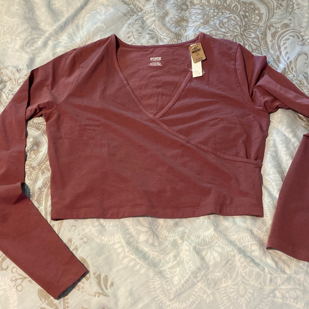 Dusty pink wrap top- victorias secret